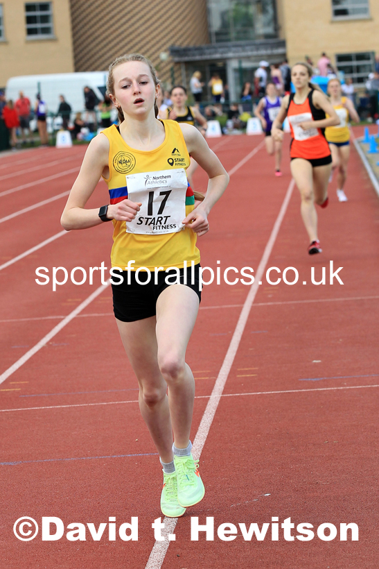 Girls Under-15s 800 metres, 2022 Northern Inter Counties U17s and U15s Track and Field, York, Thursday, June 2nd. Photo: David T. Hewitson/Sports for All Pics